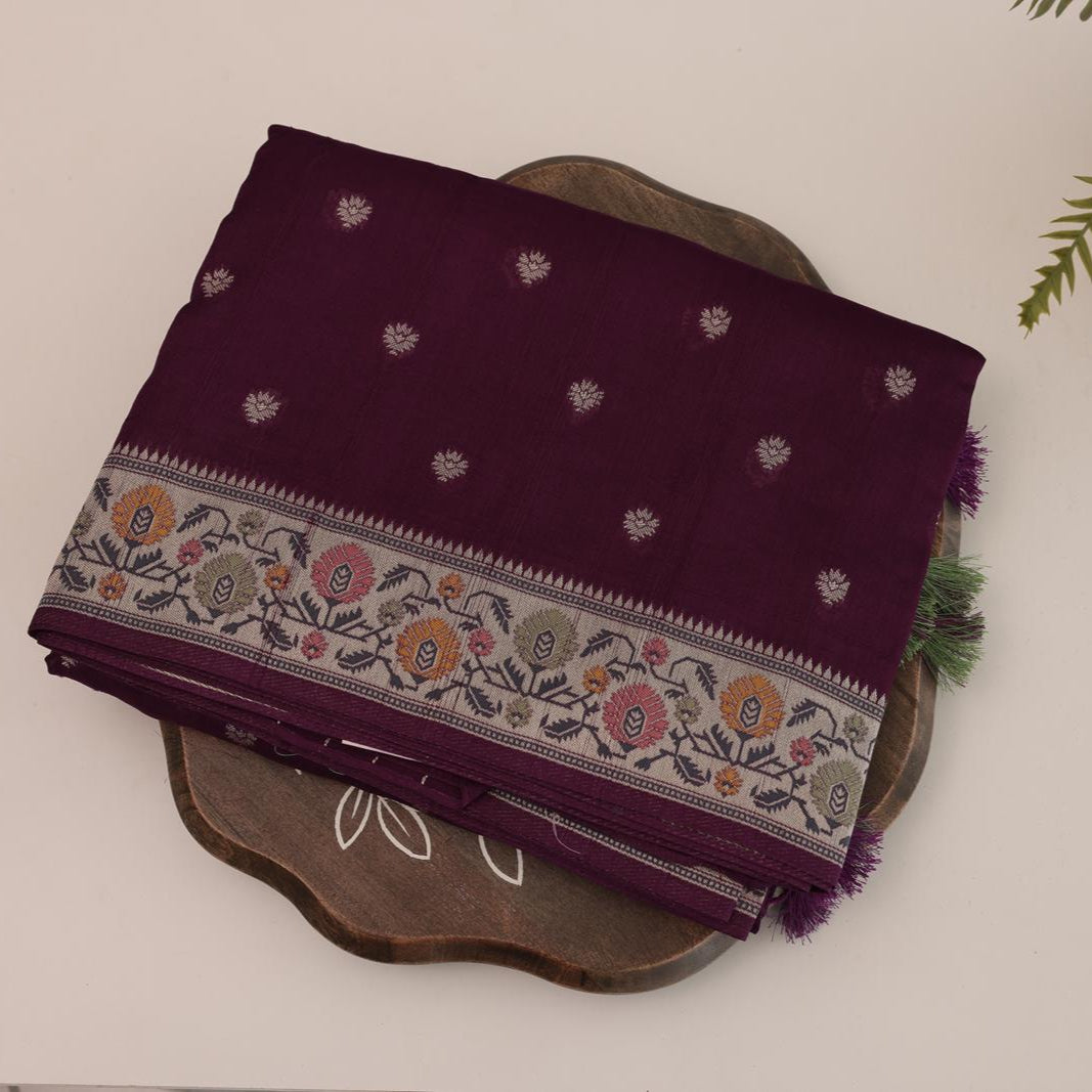 Magenta Paithani Silk Saree