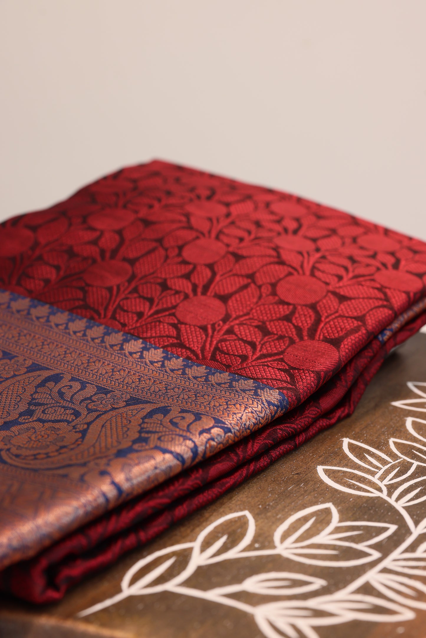 Jacquard Silk Dark Berry Saree