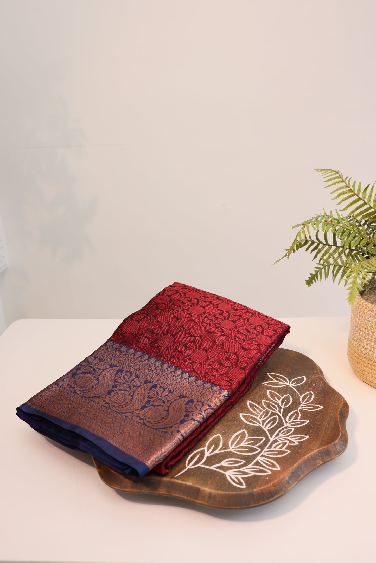 Jacquard Silk Dark Berry Saree