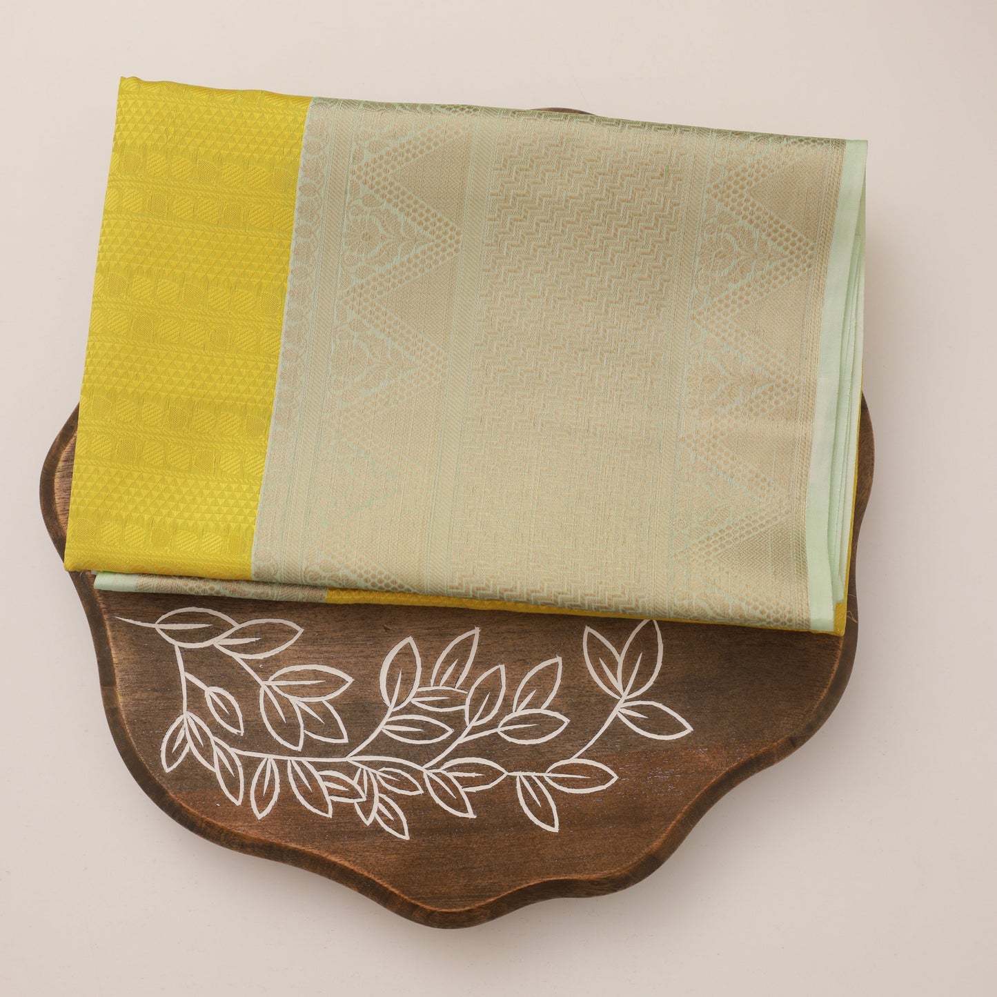 Jacquard Silk Saffron Saree