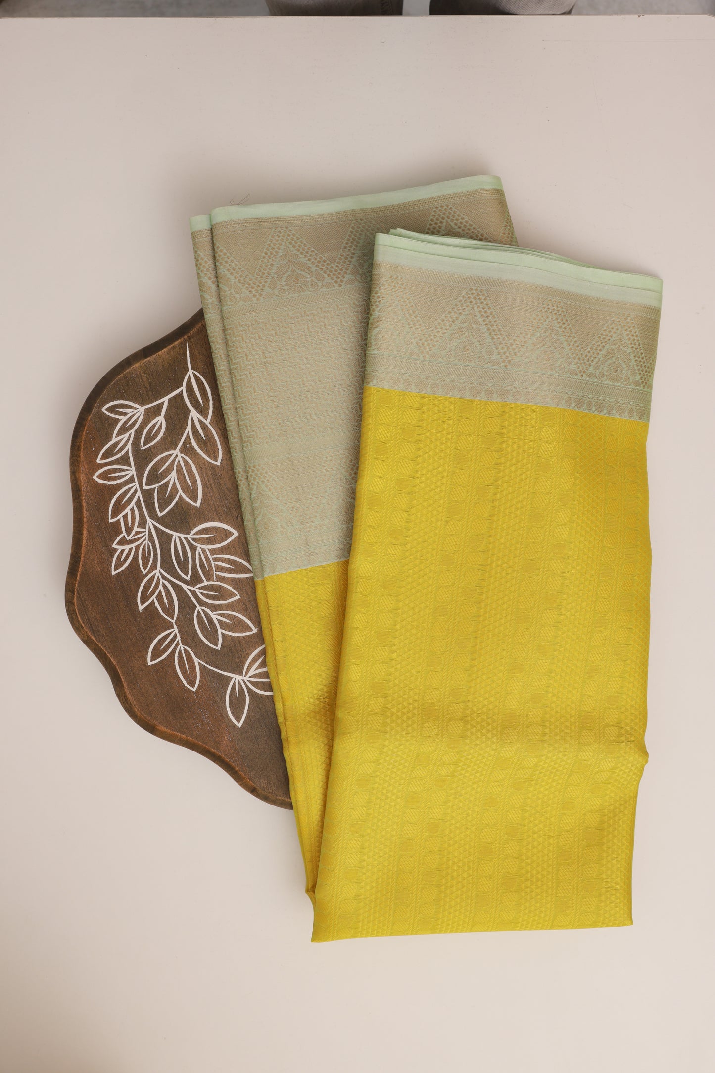 Jacquard Silk Saffron Saree