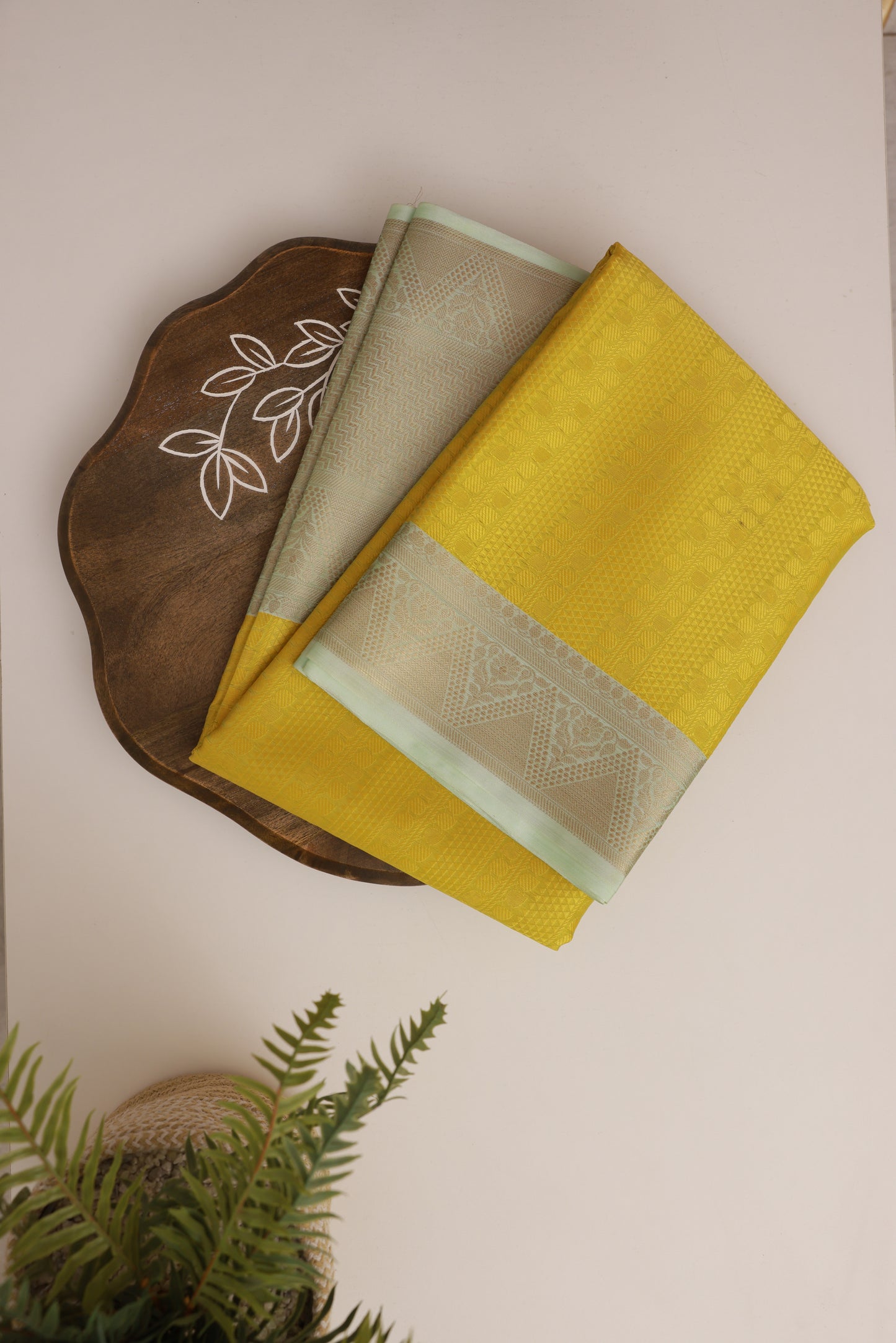 Jacquard Silk Saffron Saree