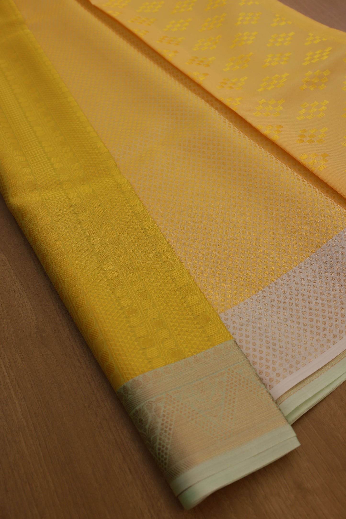 Jacquard Silk Saffron Saree