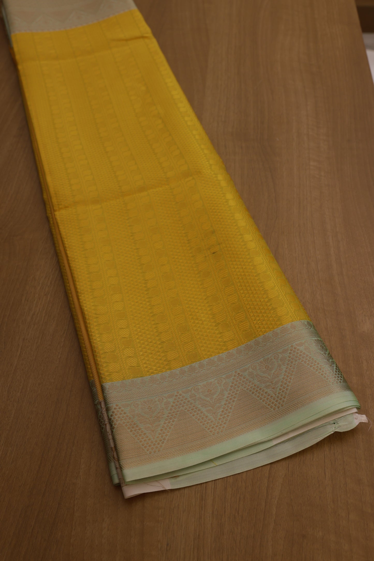 Jacquard Silk Saffron Saree
