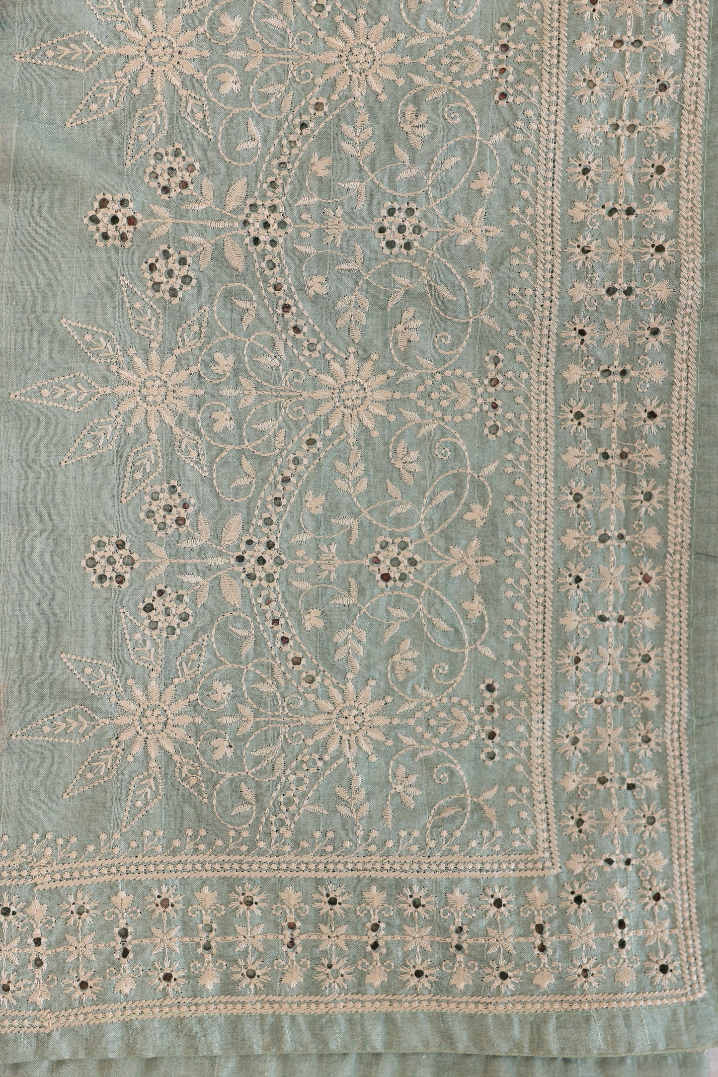 Tussar Pistachio Saree