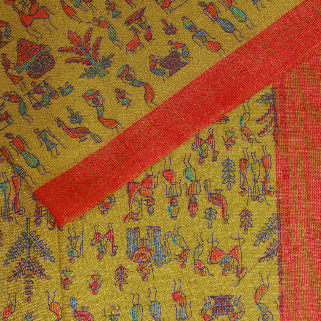 Citrine Printed Semi Silks