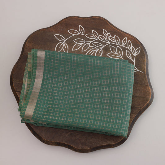 Fancy Soft Cotton Irish Green Saree