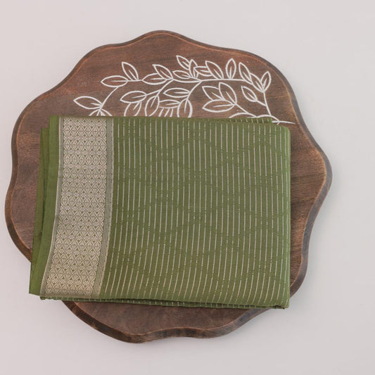 Dusty Green soft cotton Saree