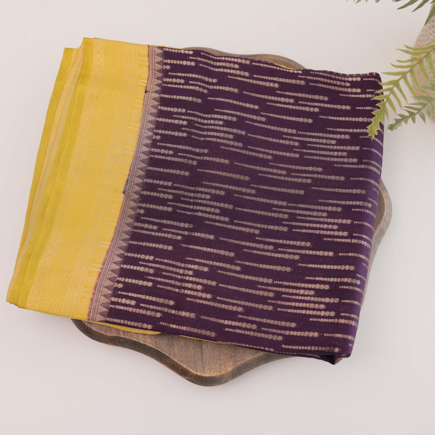 Semi Silk Purple saree