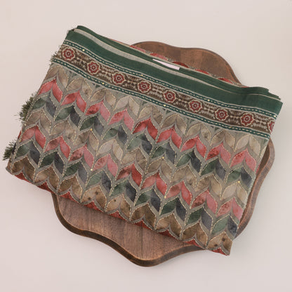 Green Kantha Work Saree