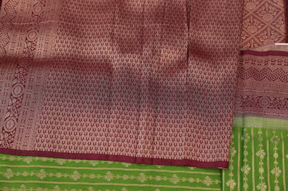 Semi Silk Kelly Green Saree