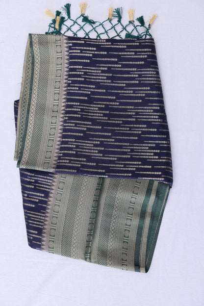 Semi Silk Dark Blue Saree