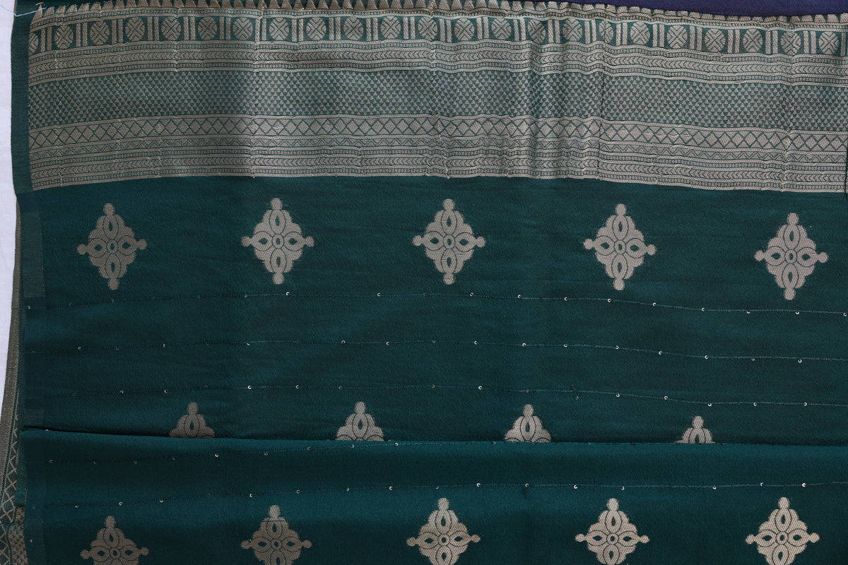 Semi Silk Dark Blue Saree