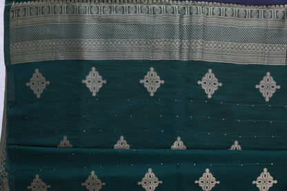 Semi Silk Dark Blue Saree