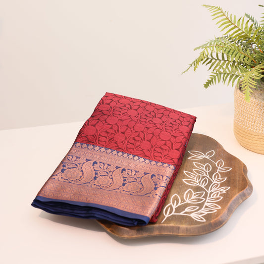 Jacquard Silk Dark Berry Saree
