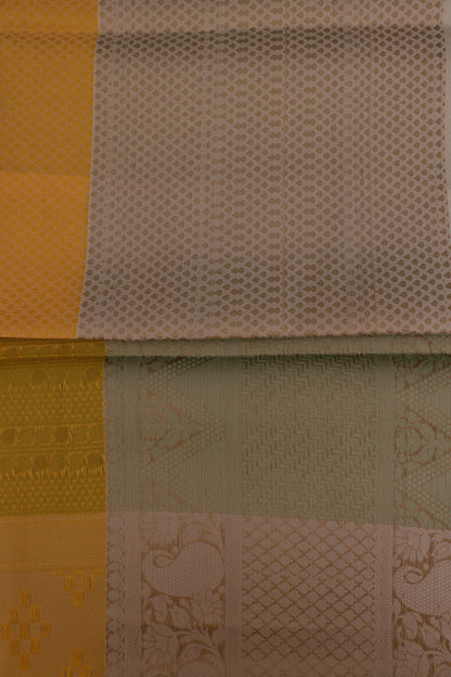 Jacquard Silk Saffron Saree