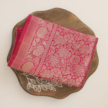 Semi Banarasi Hot Pink Saree