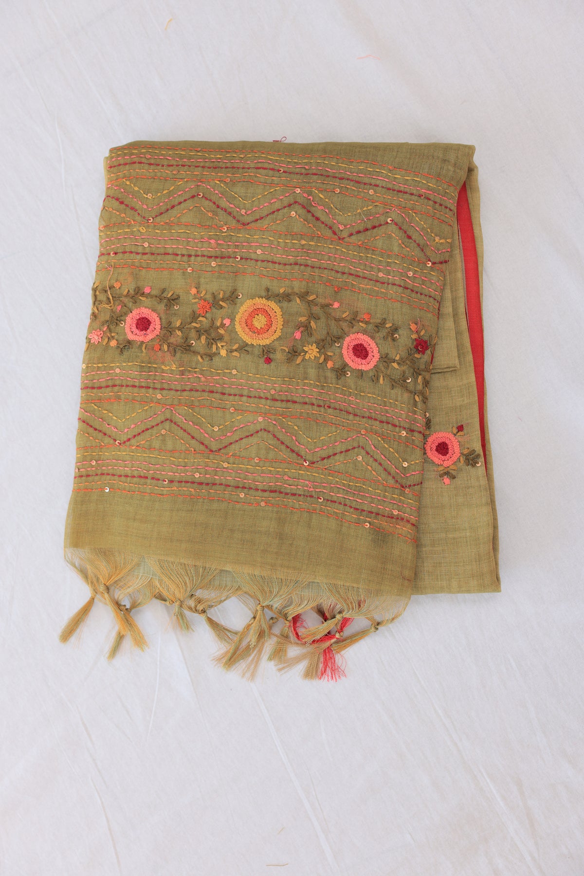 Linen Pale Green saree