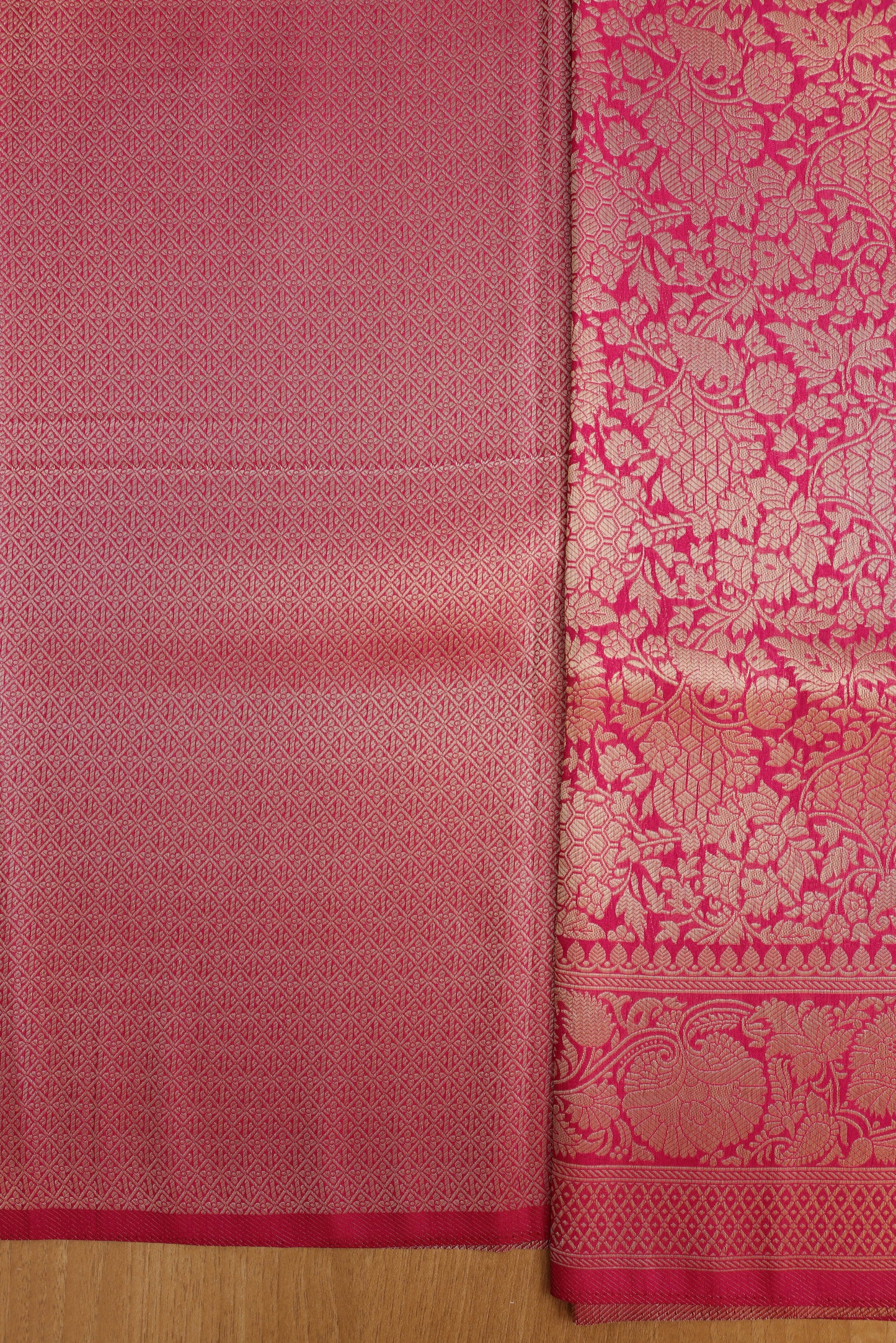 Semi Banarasi Hot Pink Saree