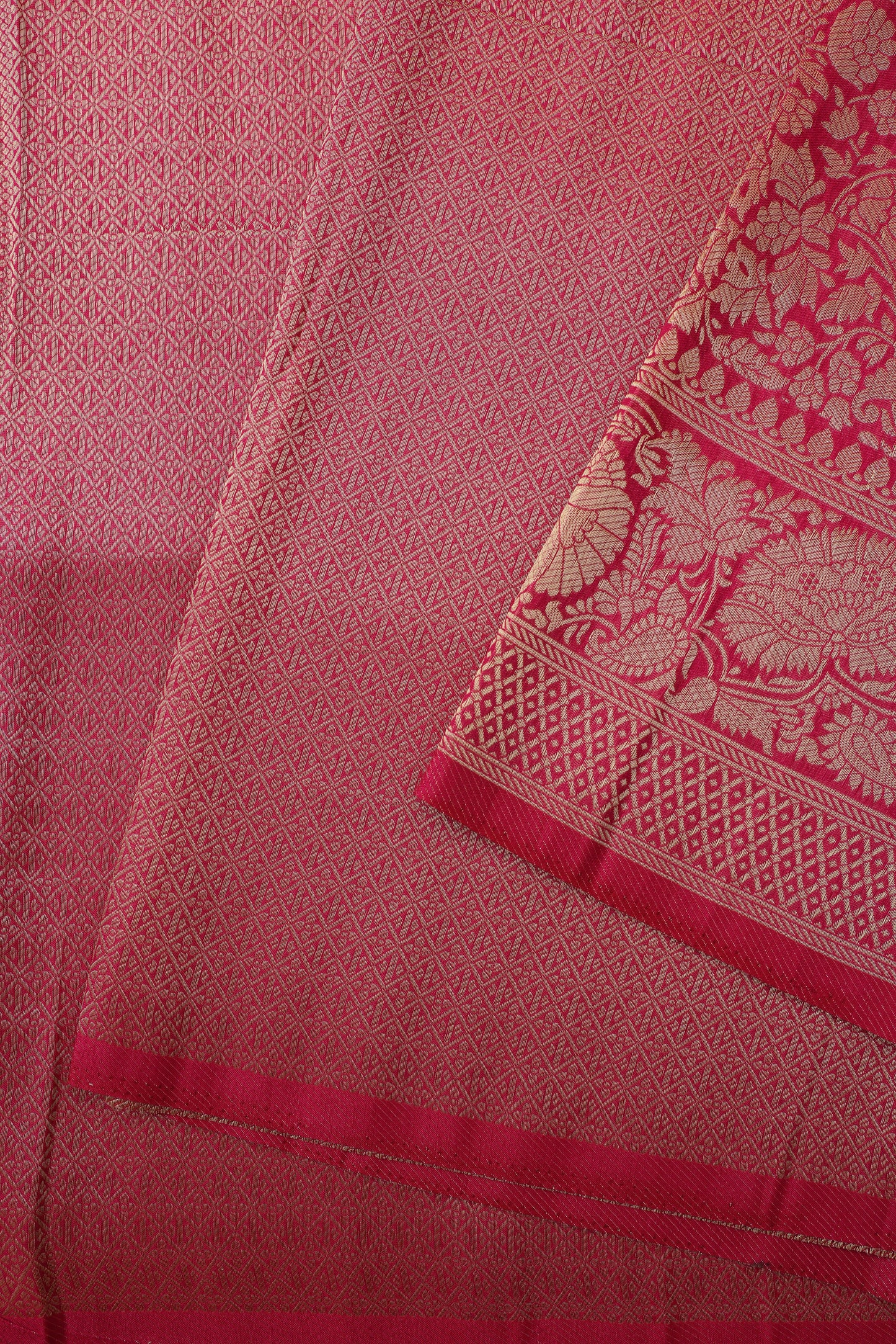 Semi Banarasi Hot Pink Saree