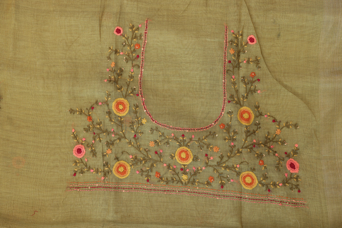 Linen Pale Green saree