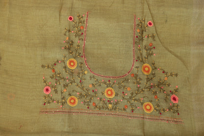 Linen Pale Green saree
