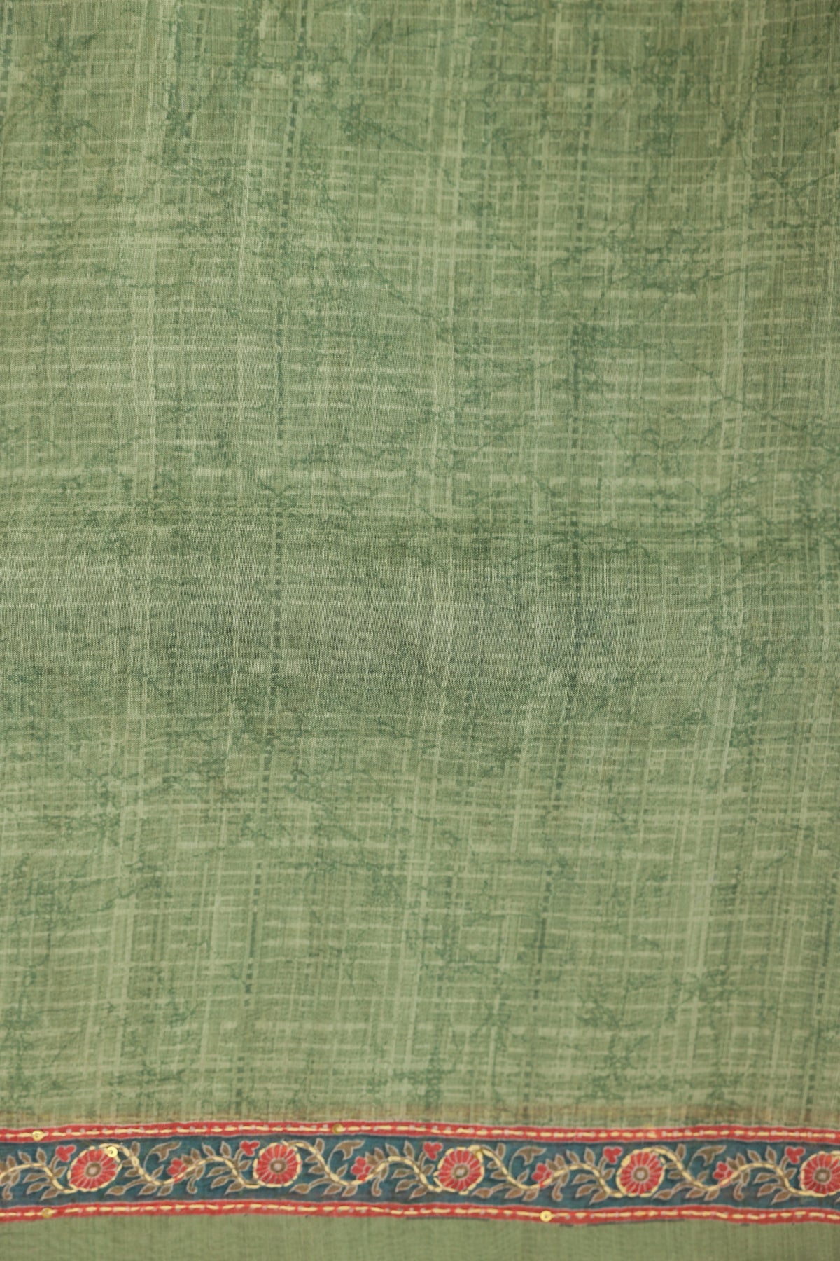 Parrot Green Zig Zag Saree