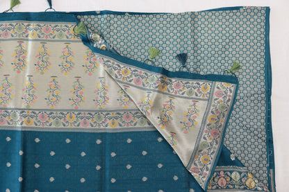Paithani Silk Ocean Blue Saree