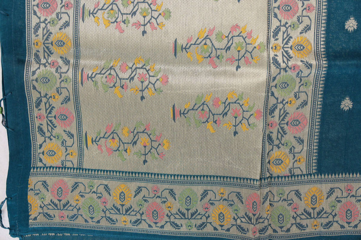 Paithani Silk Ocean Blue Saree