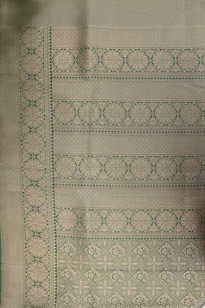 Banarasi Bottle Green Saree