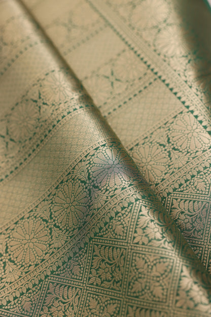 Banarasi Bottle Green Saree