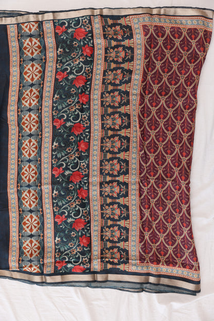 Chanderi Plum Saree