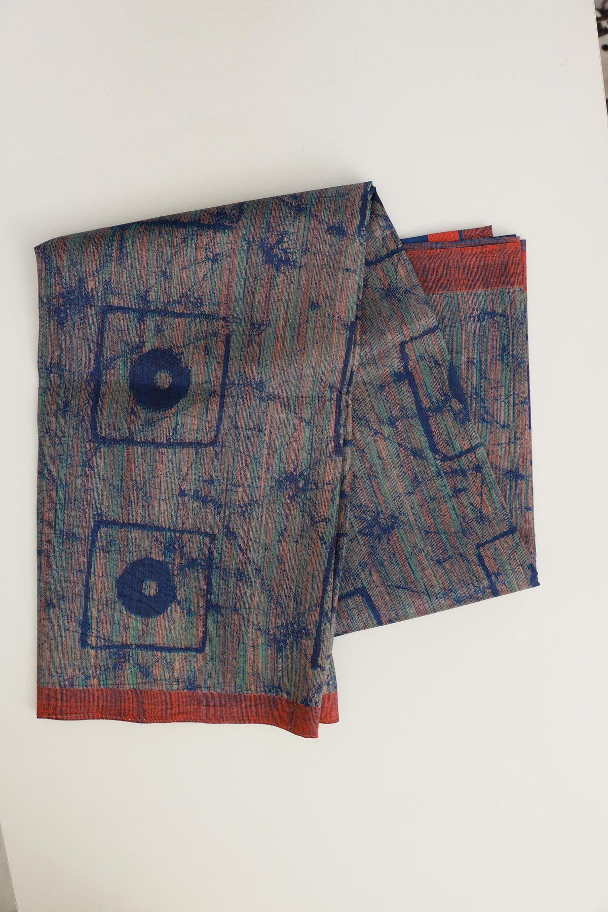 Royal Blue Printed Semi-Silk Saree