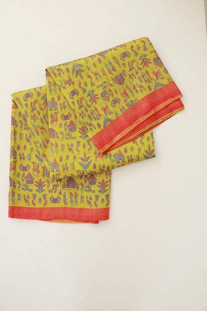 Citrine Printed Semi Silks