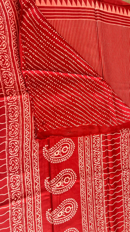 printed modal saree