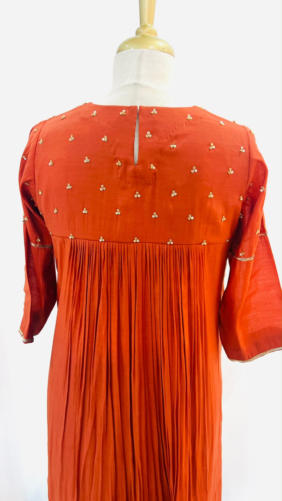 Ethnic wear burned orange colour